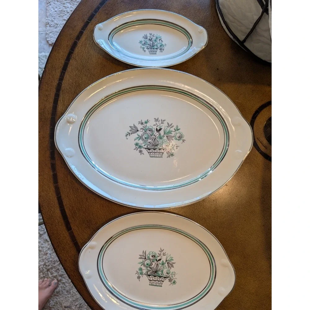 Vintage 1941 Taylor Smith Taylor 8414 Dinnerware Set – 90+ Pcs Basket of Flowers